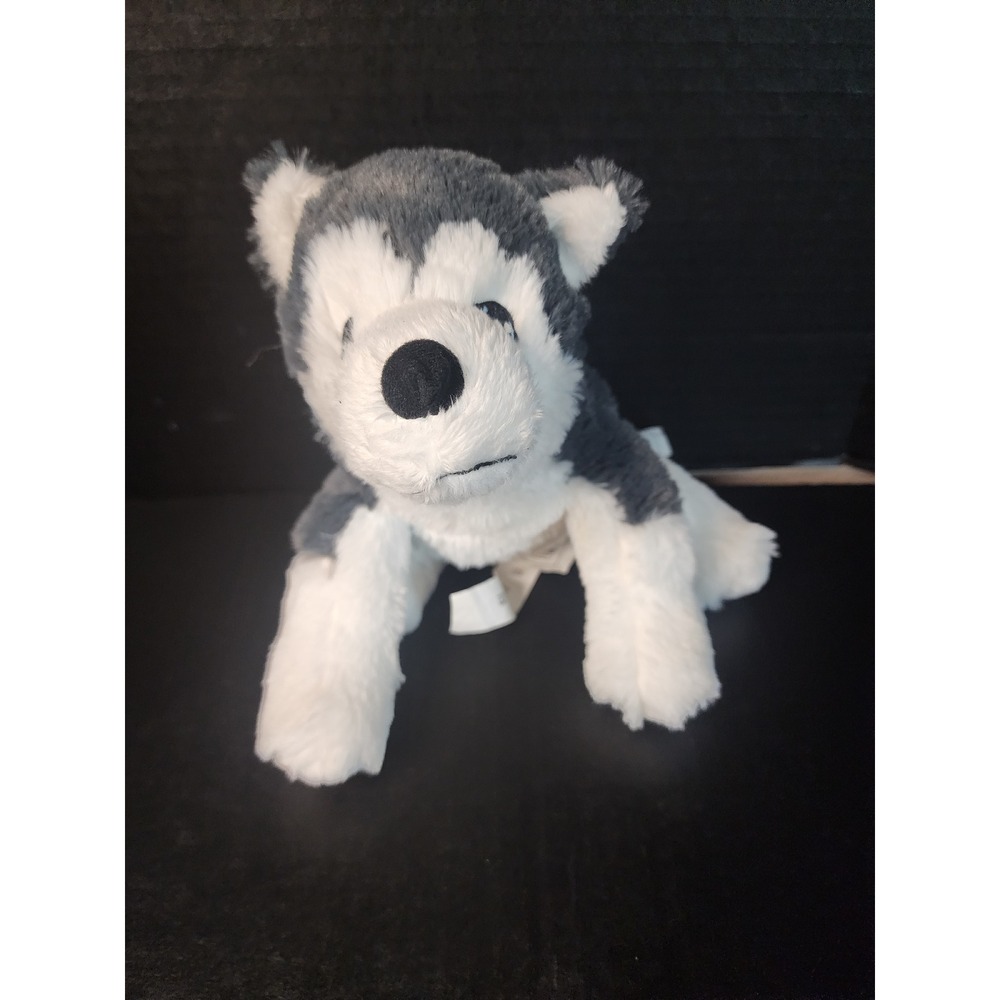 IKEA Livlig Siberian Husky Puppy Plush Stuffed Animal Grey White 504.142.72 10in